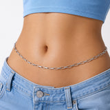 Silver Luxe Link Waist Chain | Waterproof & Tarnish-Resistant Body Jewellery for Women