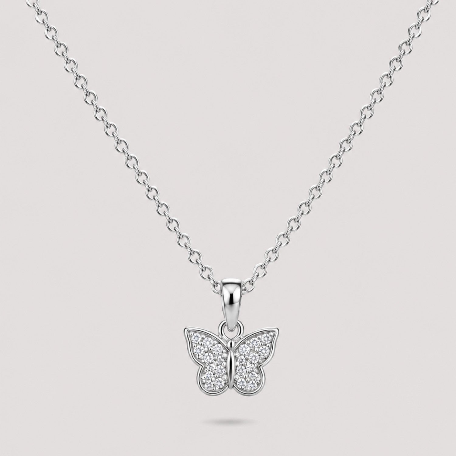 Silver Butterfly Bloom Necklace | Waterproof & Tarnish-Resistant Pendant Necklace for Women