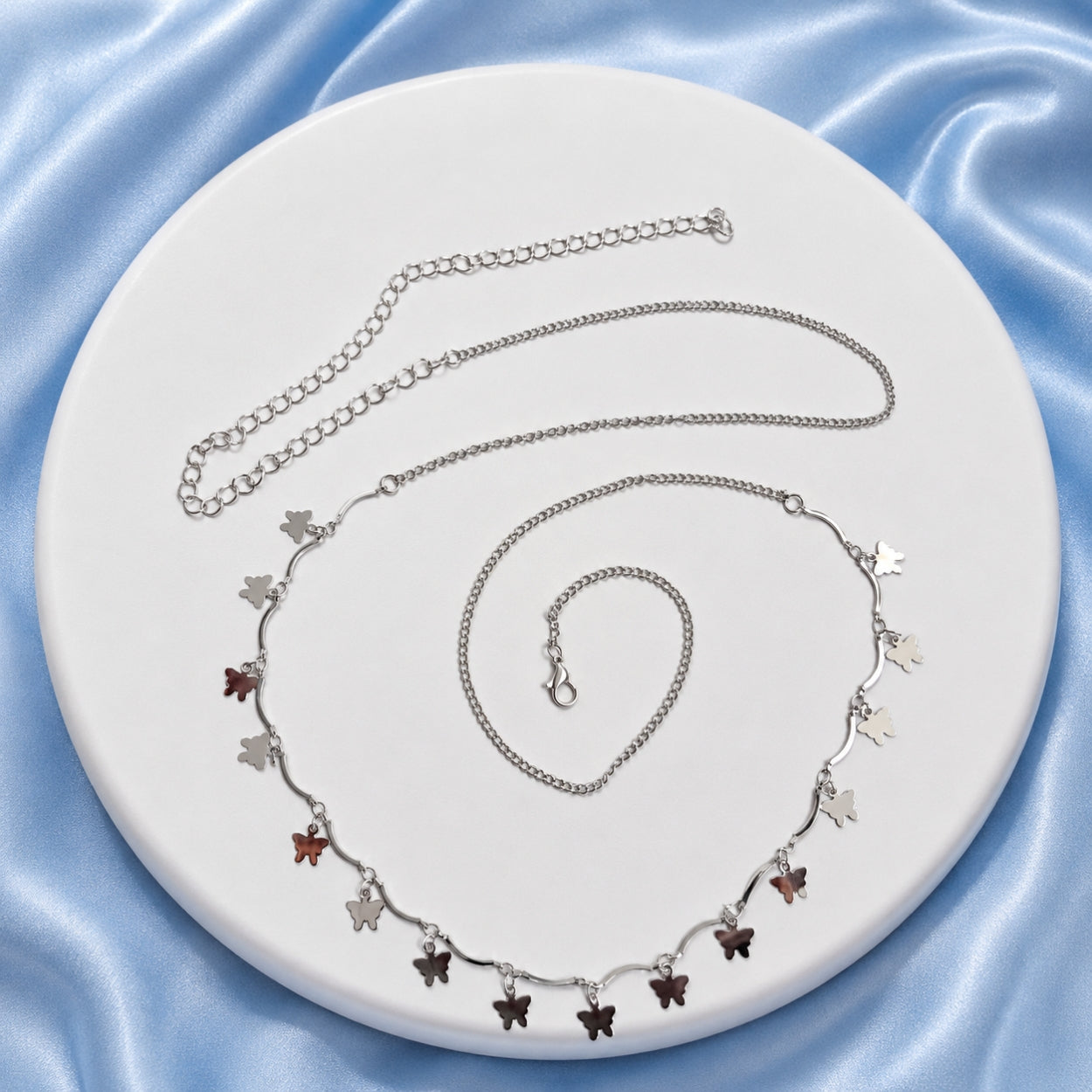 Silver Charm Waist Chain | Waterproof & Tarnish-Resistant Body Jewellery for Women