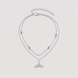 Silver Layered Mermaid Tail Anklet | Double Chain Beach Anklet | Earra