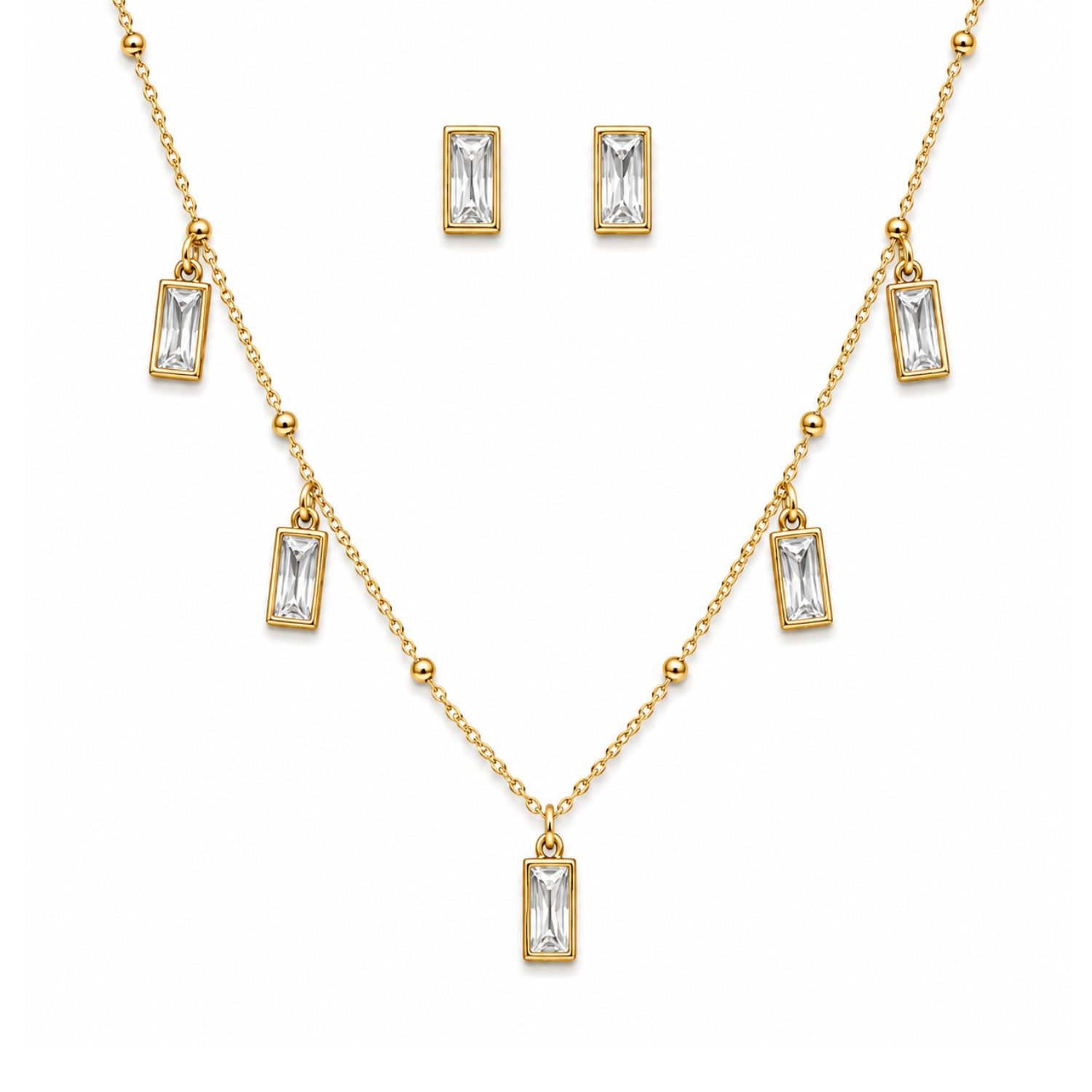Aurora Cascade Set | 18K Gold Plated Stainless Steel