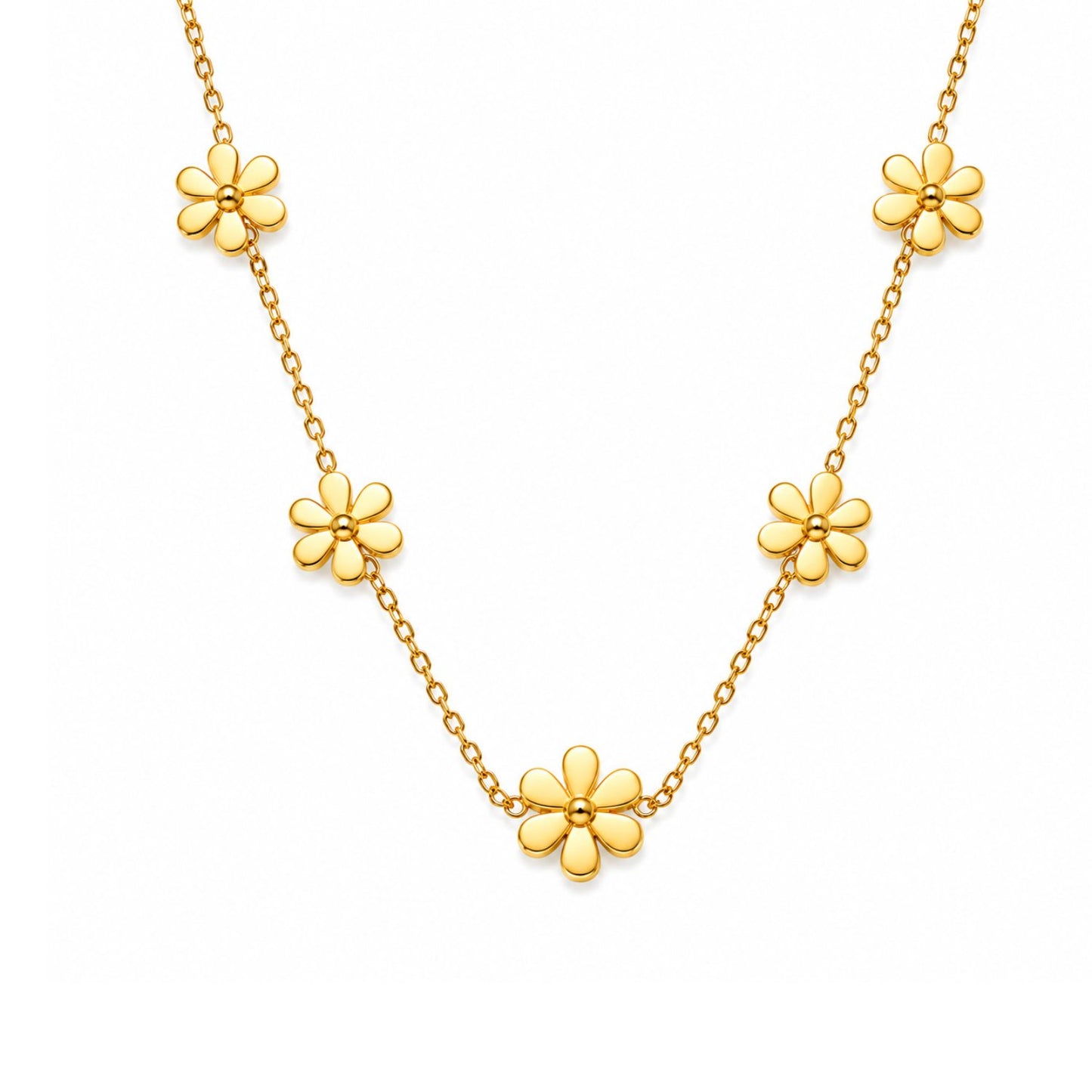 Blossom Station Necklace | 18K Gold Plated Stainless Steel