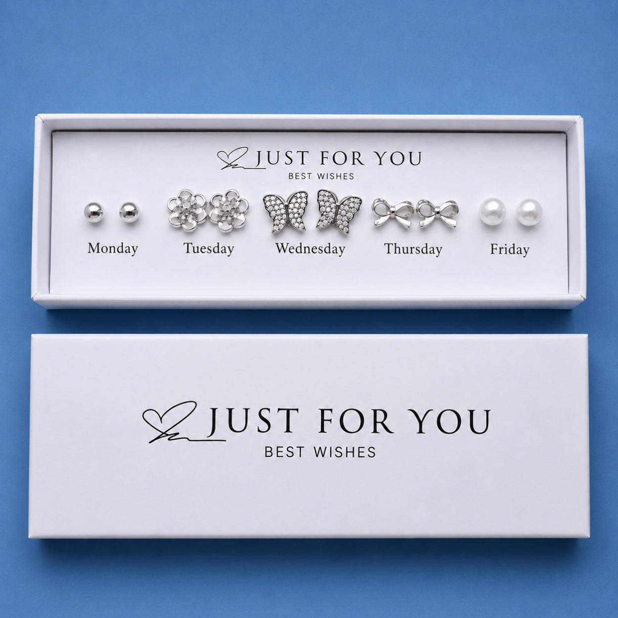Just For You Stainless Steel Stud Earrings Gift Set| 5 Pair Everyday Collection | Variant - 2