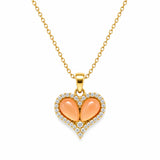 Blush Heart Necklace | 18K Gold Plated Stainless Steel