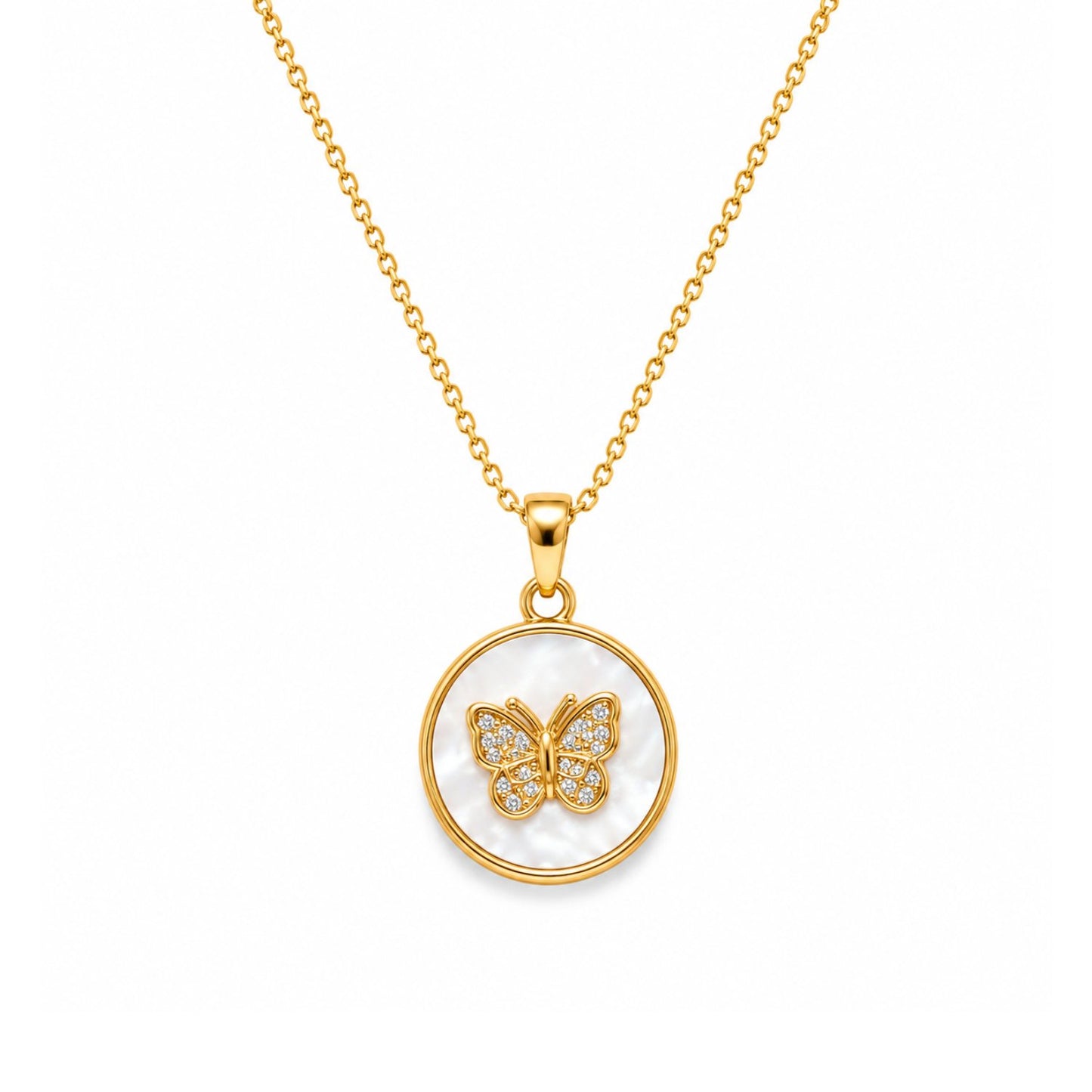 Butterfly Bloom Necklace | 18K Gold Plated Stainless Steel