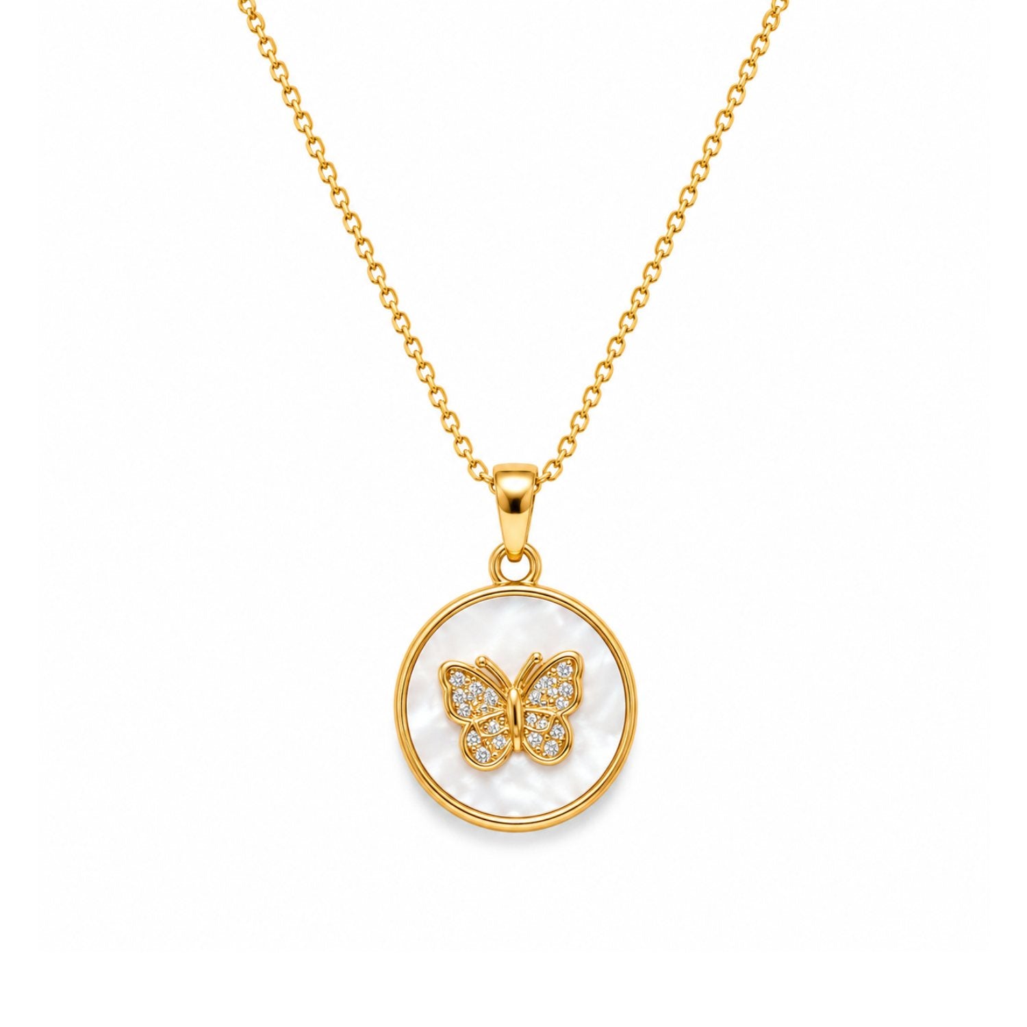 Butterfly Bloom Necklace | 18K Gold Plated Stainless Steel