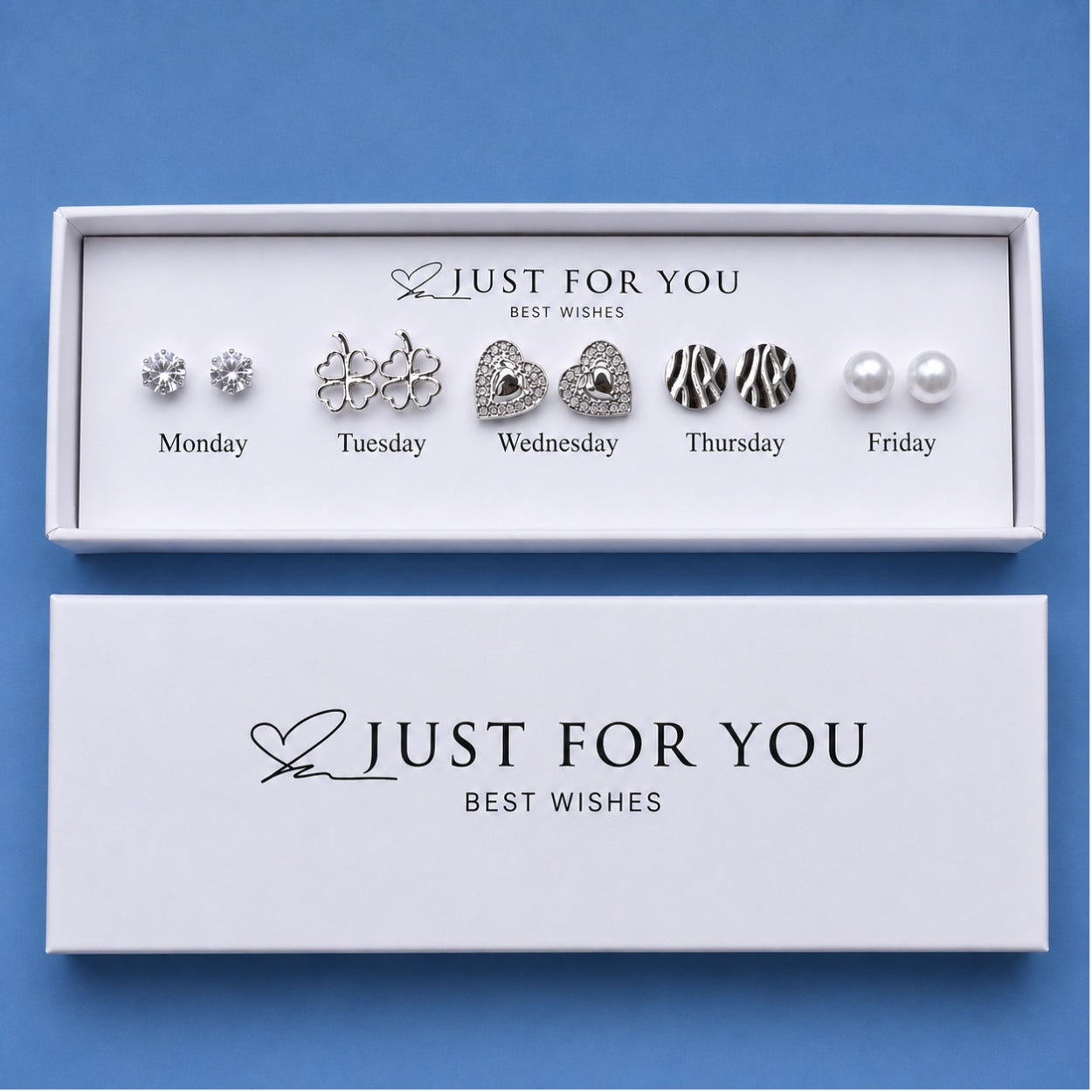 Just For You Stainless Steel Stud Earrings Gift Set| 5 Pair Everyday Collection | Variant - 3