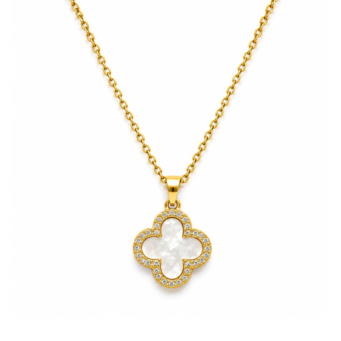 Dual Essence Clover Necklace | 18K Gold Plated Stainless Steel