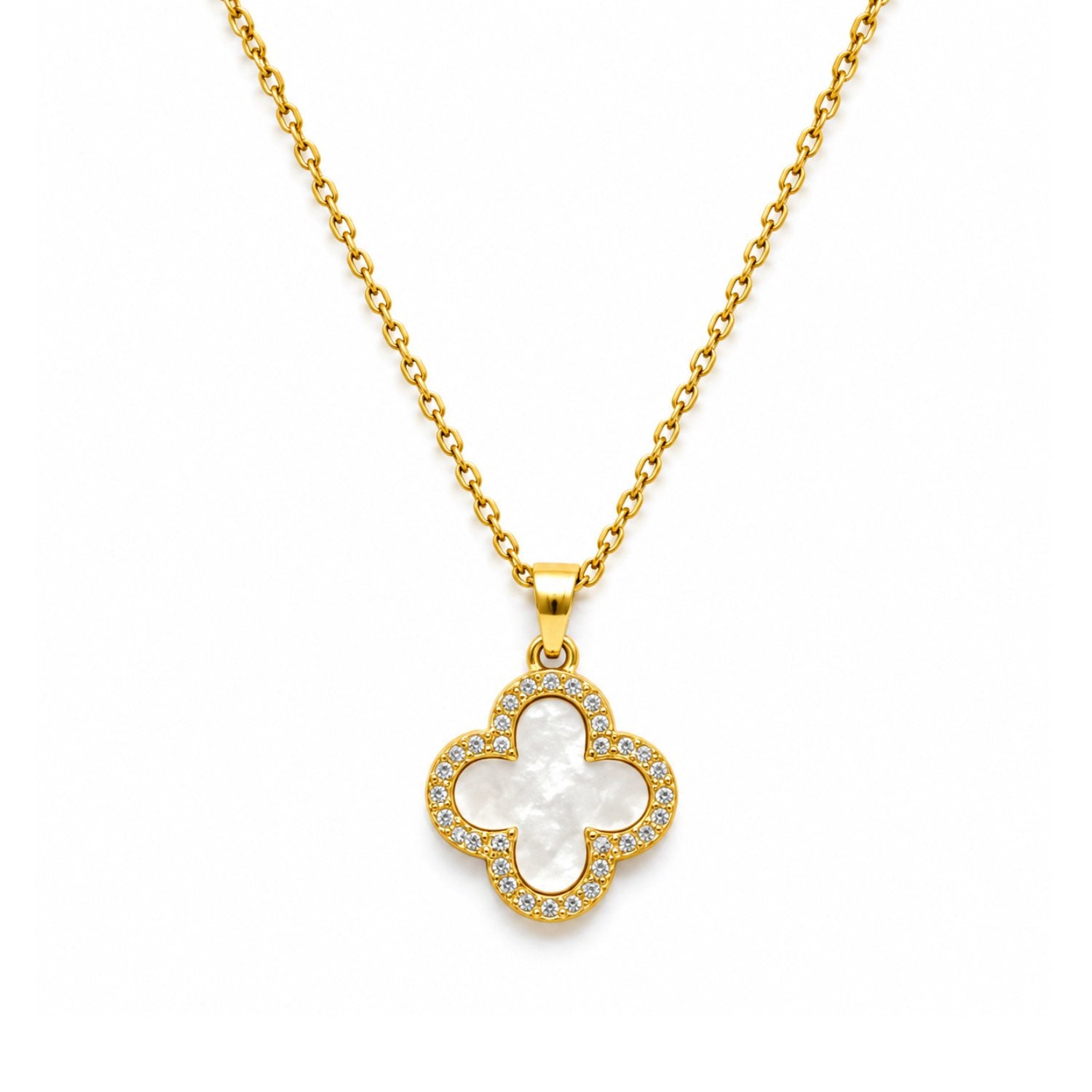 Dual Essence Clover Necklace | 18K Gold Plated Stainless Steel