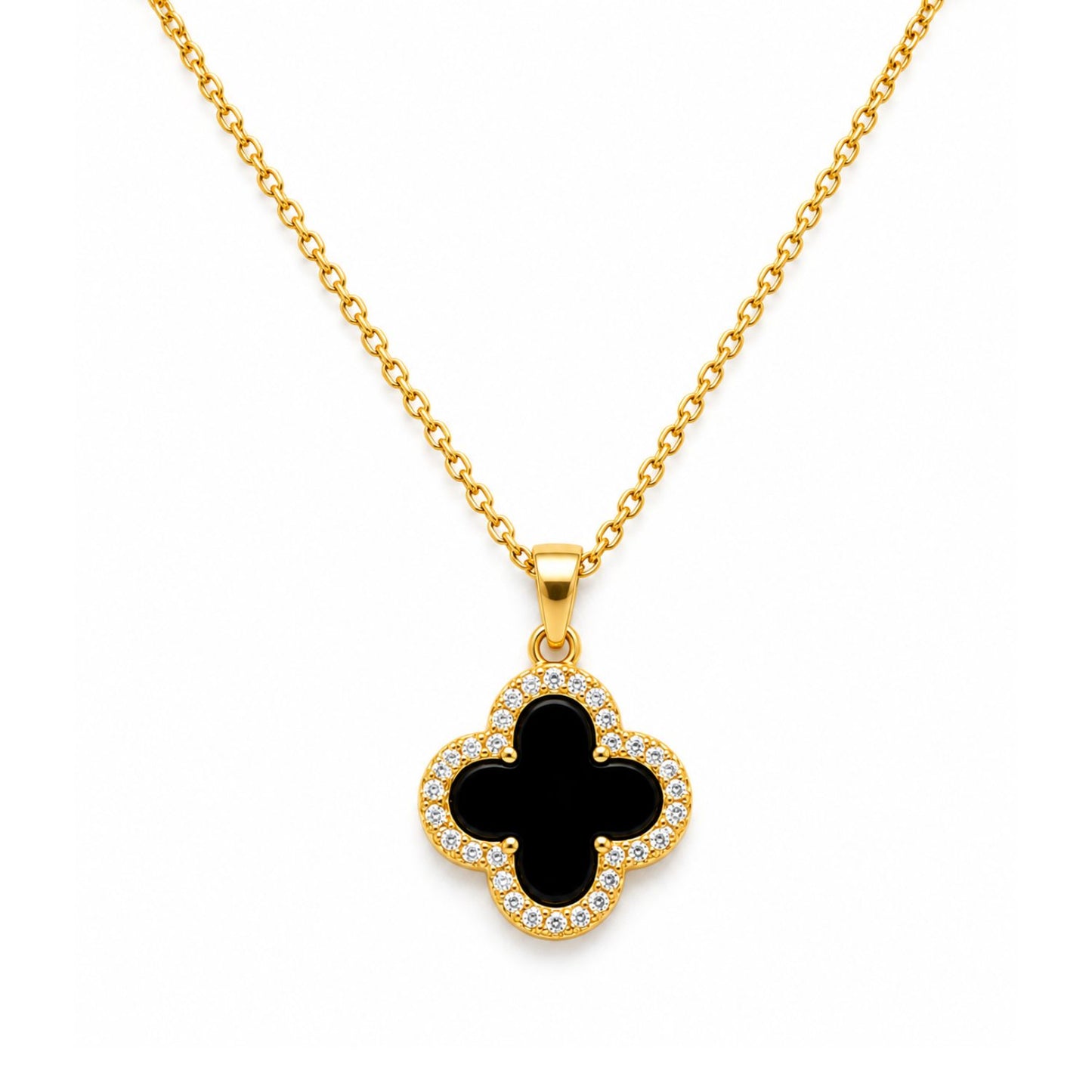 Dual Essence Clover Necklace | 18K Gold Plated Stainless Steel