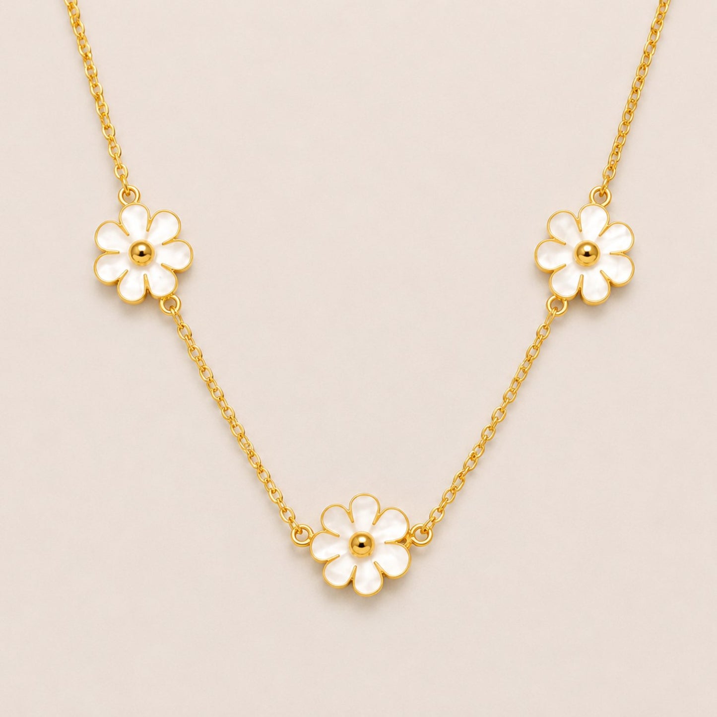 Blossom Trio Necklace | 18K Gold Plated Stainless Steel