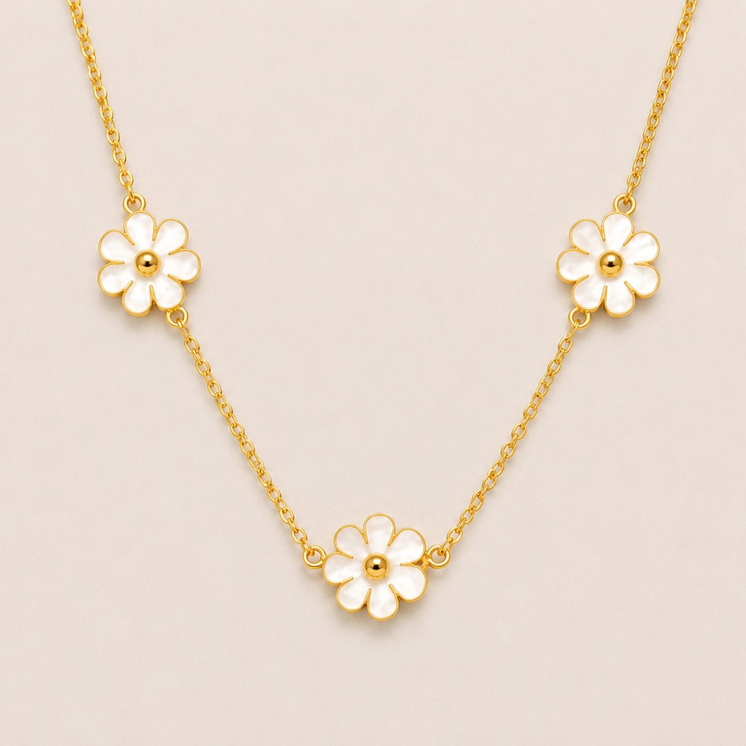 Blossom Trio Necklace | 18K Gold Plated Stainless Steel