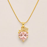Blush Heart Spark Necklace | 18K Gold Plated Stainless Steel