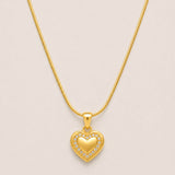 Halo Heart Necklace | 18K Gold Plated Stainless Steel
