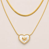 Golden Heart Layered Necklace | 18K Gold Plated Stainless Steel