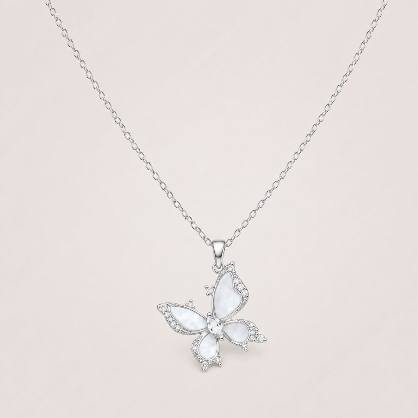 Luna Butterfly Necklace | Stainless Steel Crystal Butterfly Pendant | Waterproof & Tarnish-Resistant Necklace for Women