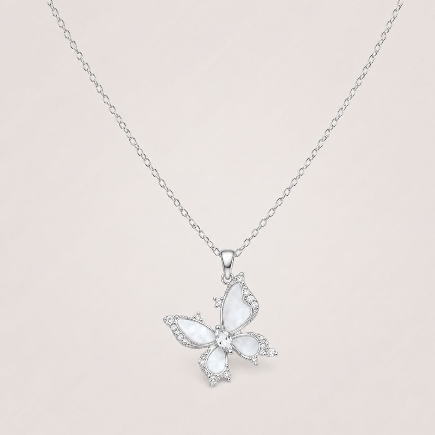Luna Butterfly Necklace | Stainless Steel Crystal Butterfly Pendant | Waterproof & Tarnish-Resistant Necklace for Women