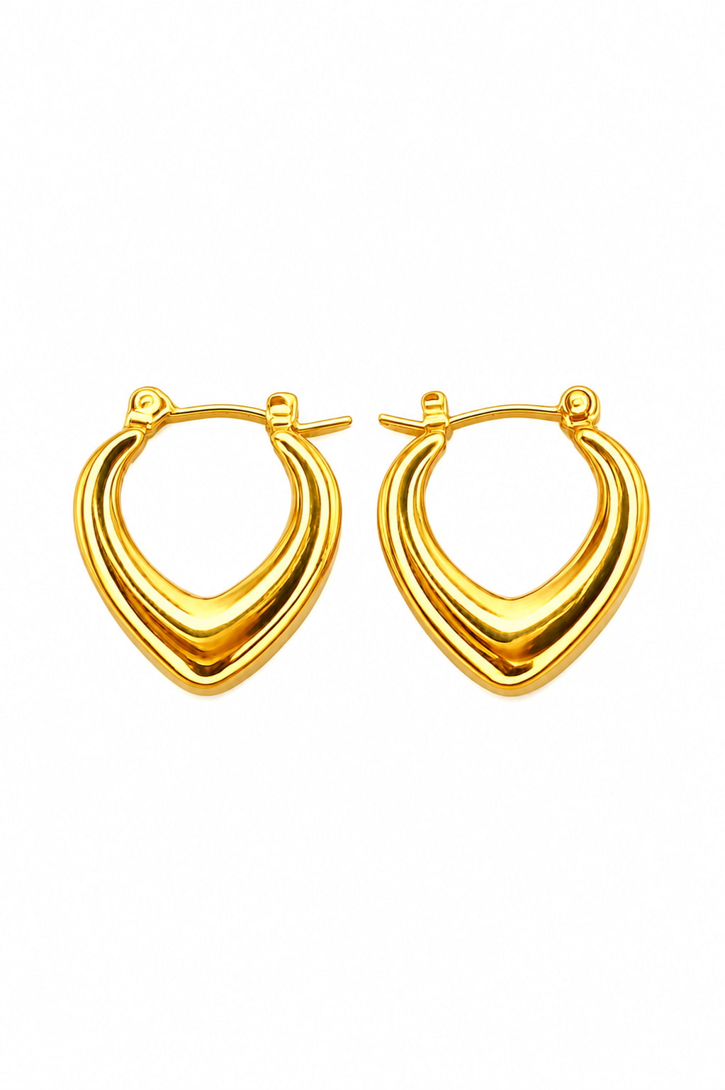 Heart Outline Hoops | 18K Gold Plated Anti Tarnish