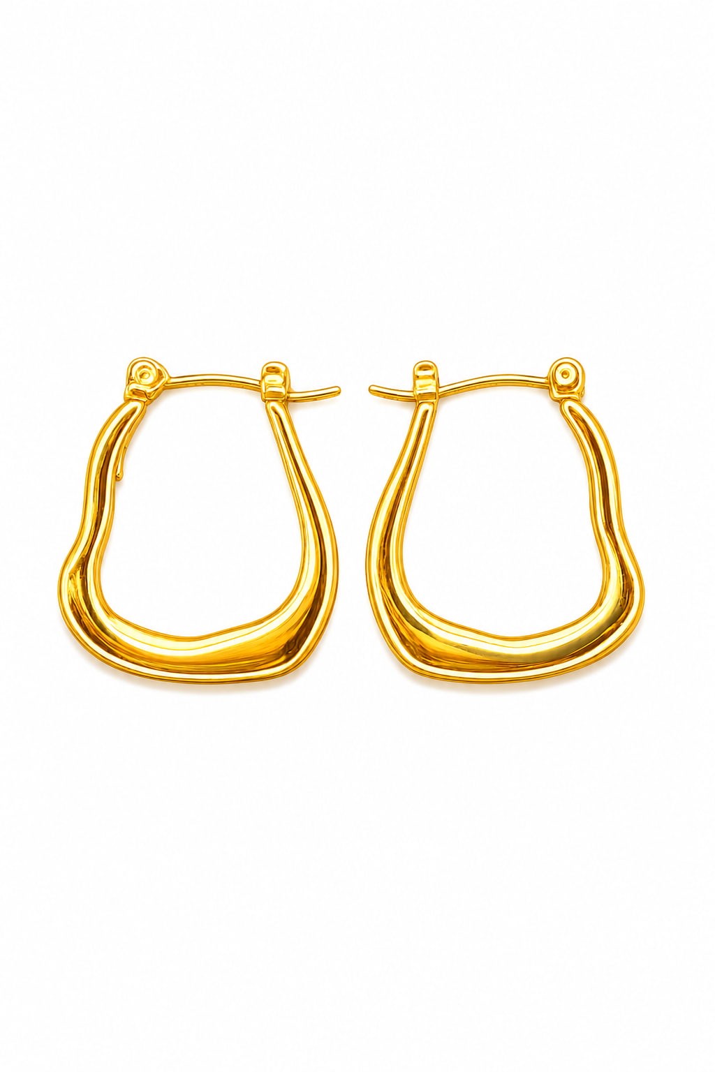 Rounded Square Hoops  | 18K Gold Plated Anti Tarnish Hoop