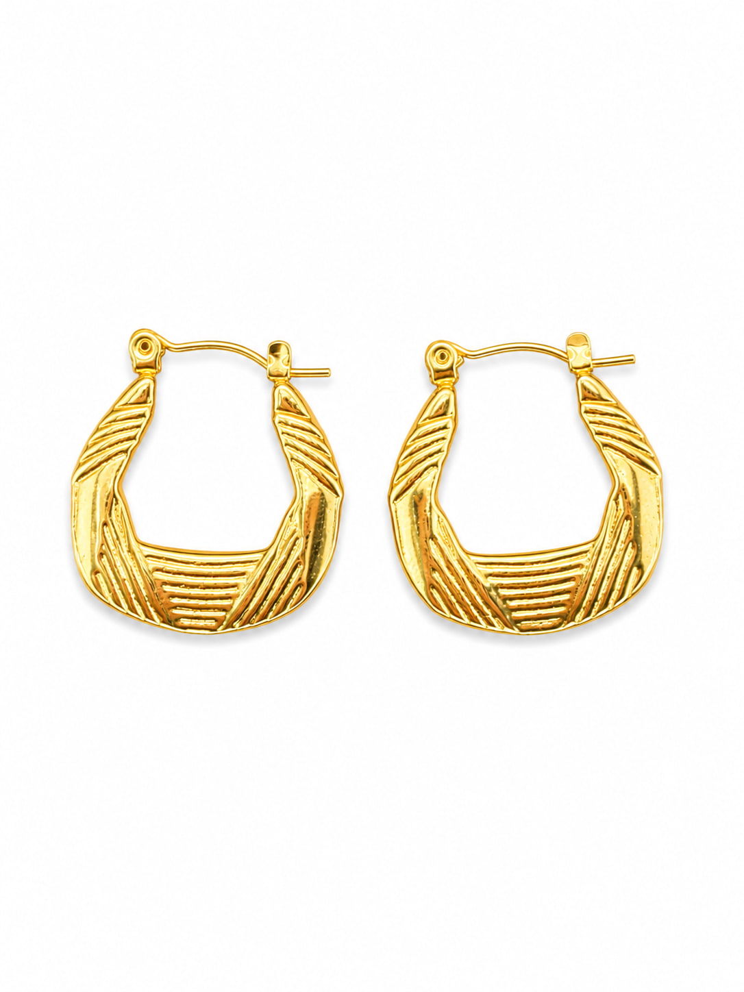 Wave Fan Hoops  | 18K Gold Plated Anti Tarnish Hoop