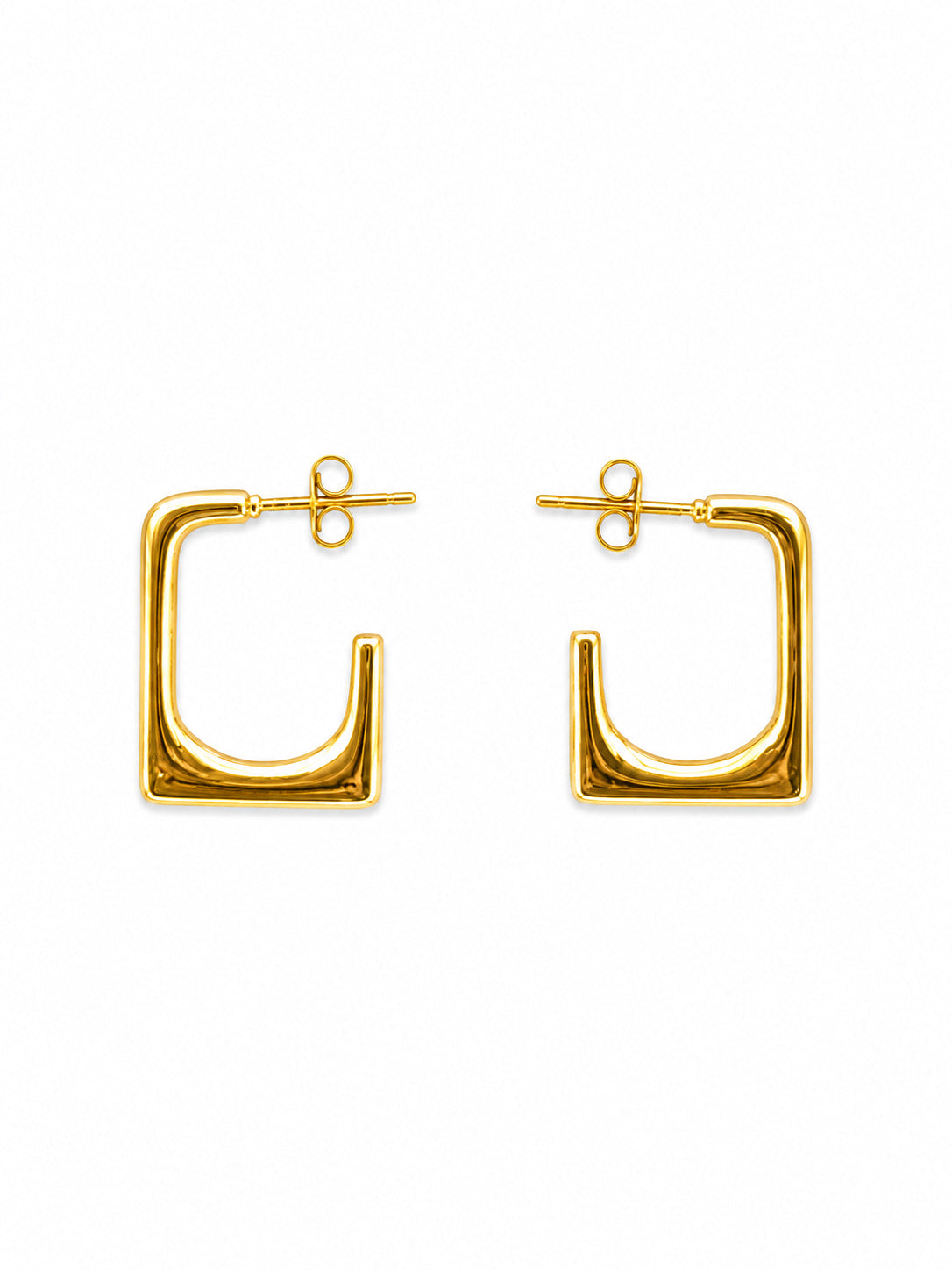 Minimal Square Hoops  | 18K Gold Plated Anti Tarnish Hoop