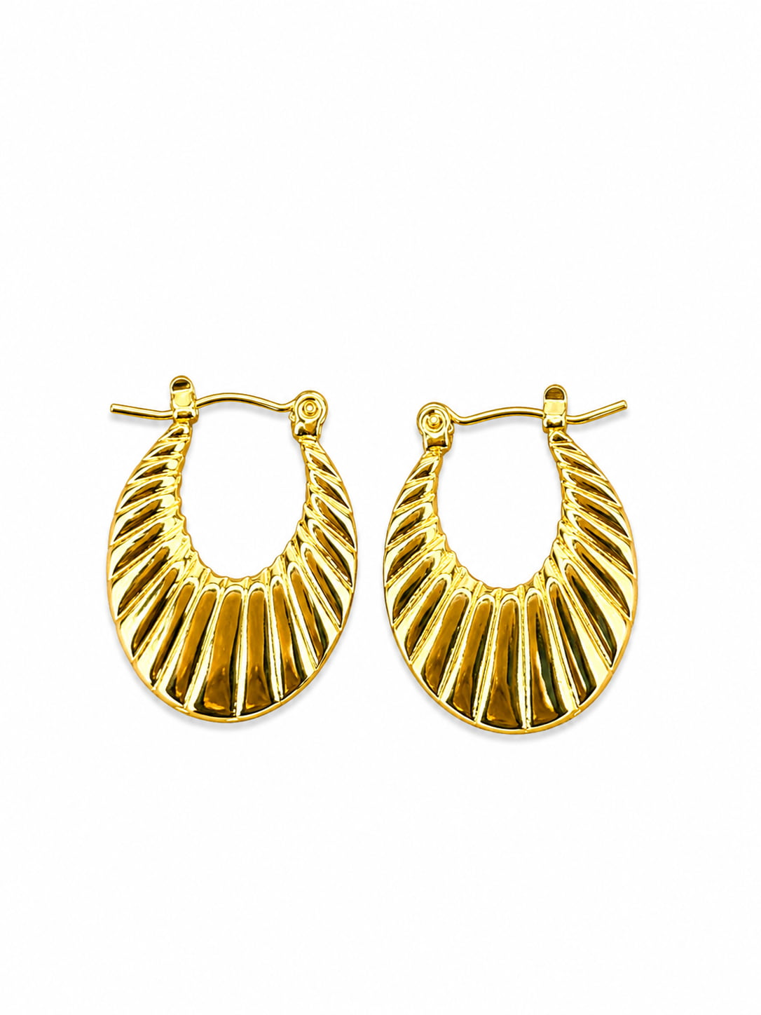 Golden Fan Hoops  | 18K Gold Plated Anti Tarnish Hoop
