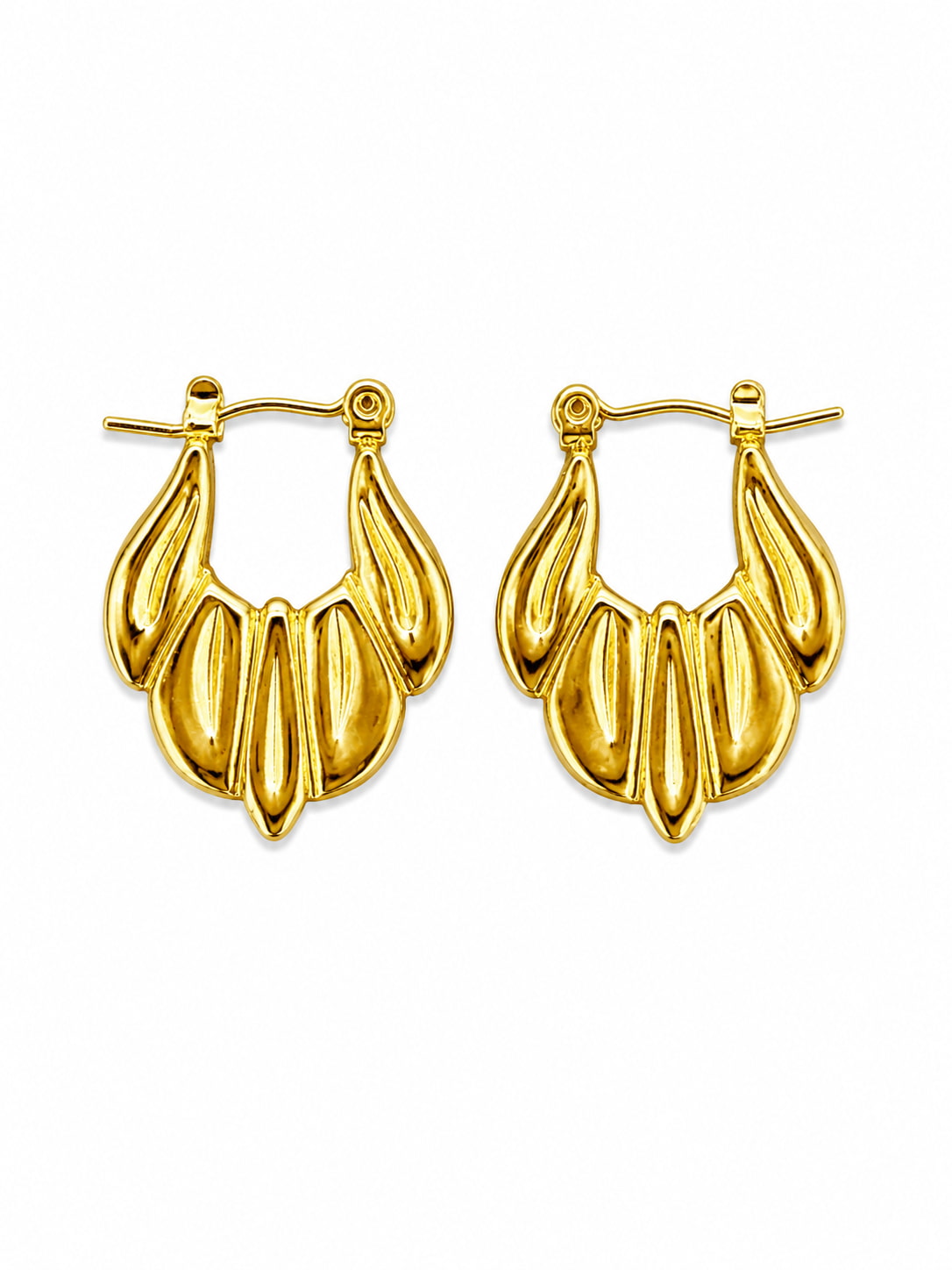 Petal Drop Hoops | 18K Gold Plated Anti Tarnish