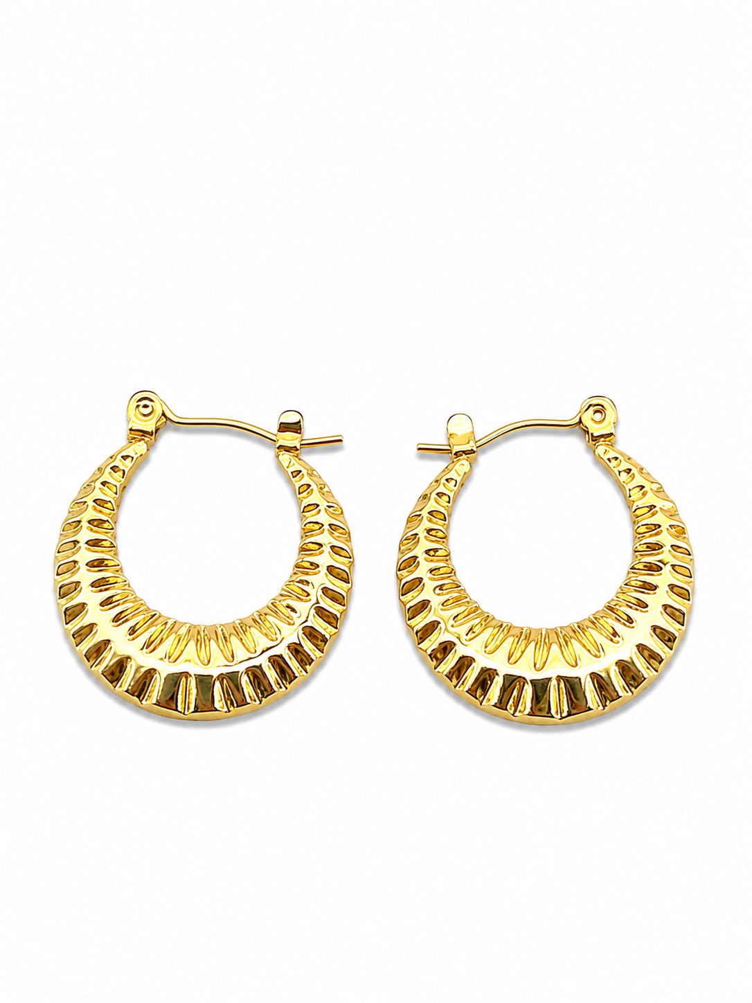 Solstice Fan Hoops  | 18K Gold Plated Anti Tarnish Hoop