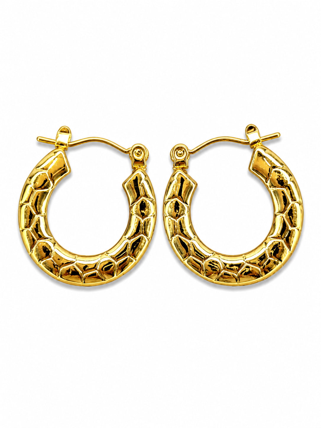 Pebble Texture Hoops  | 18K Gold Plated Anti Tarnish Hoop