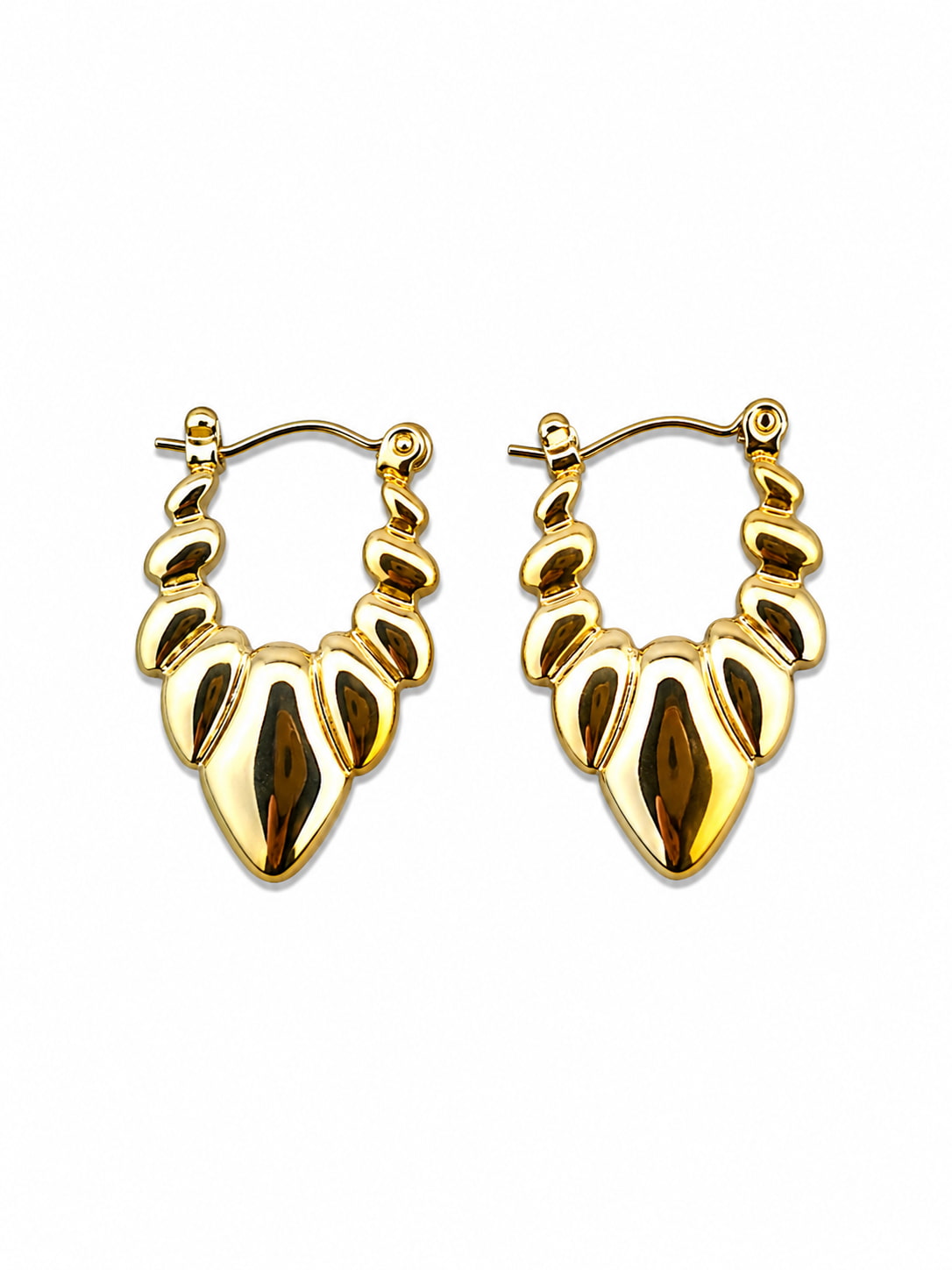 Shell Drop Hoops  | 18K Gold Plated Anti Tarnish Hoop