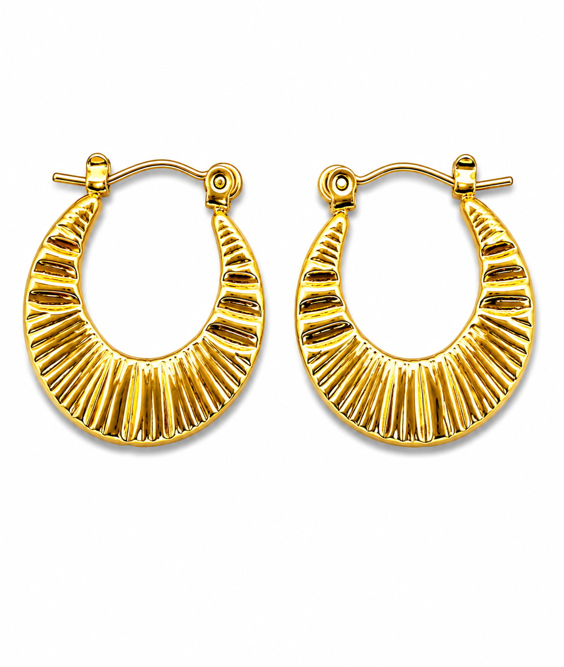 Radiant Fan Hoop Earrings | 18K Gold Plated Anti Tarnish