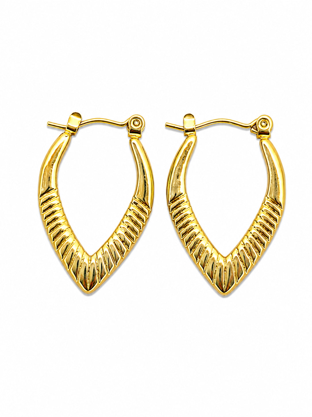 Valencia Leaf Hoops  | 18K Gold Plated Anti Tarnish Hoop