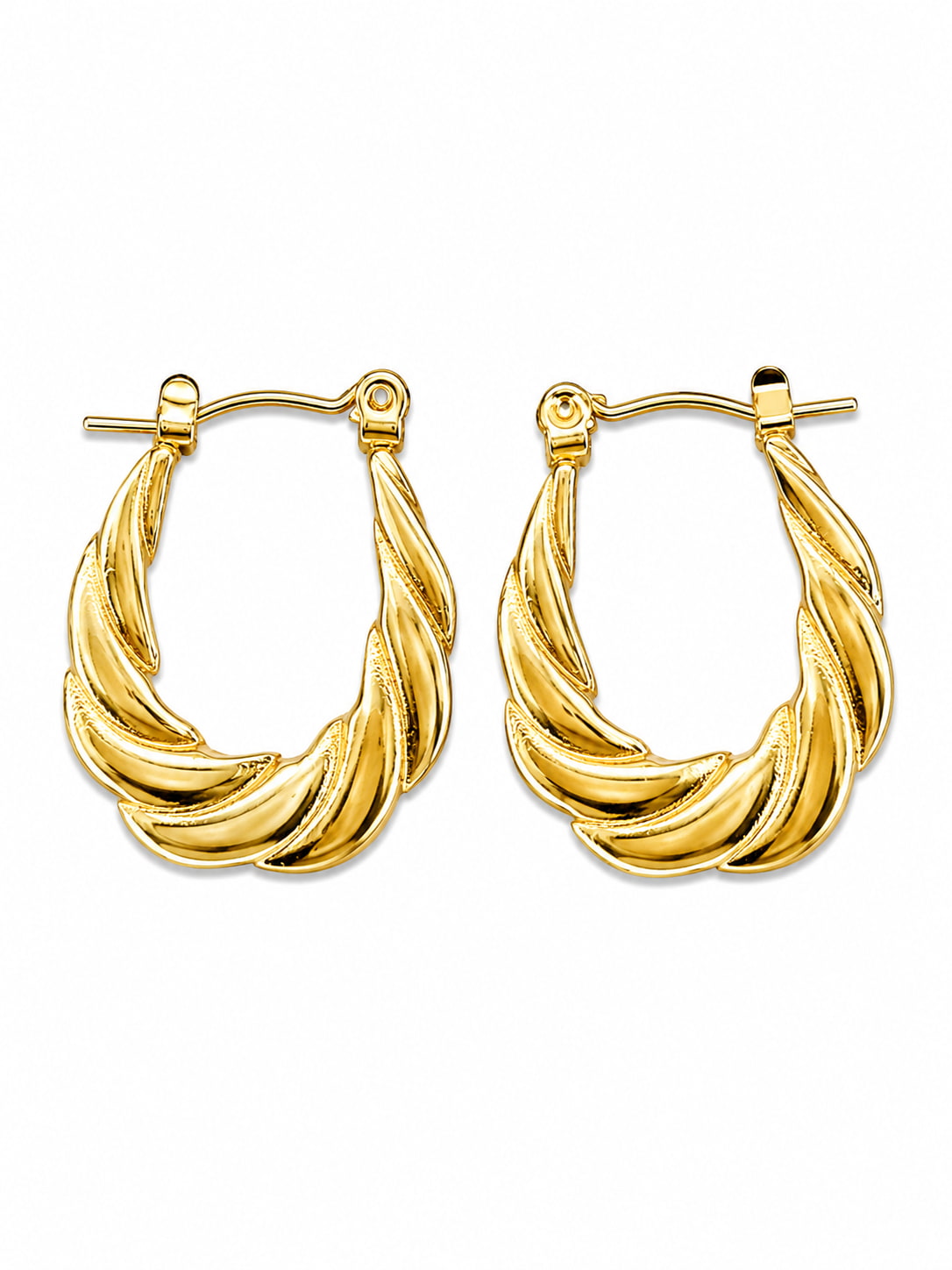 Molten Twist Hoops  | 18K Gold Plated Anti Tarnish Hoop
