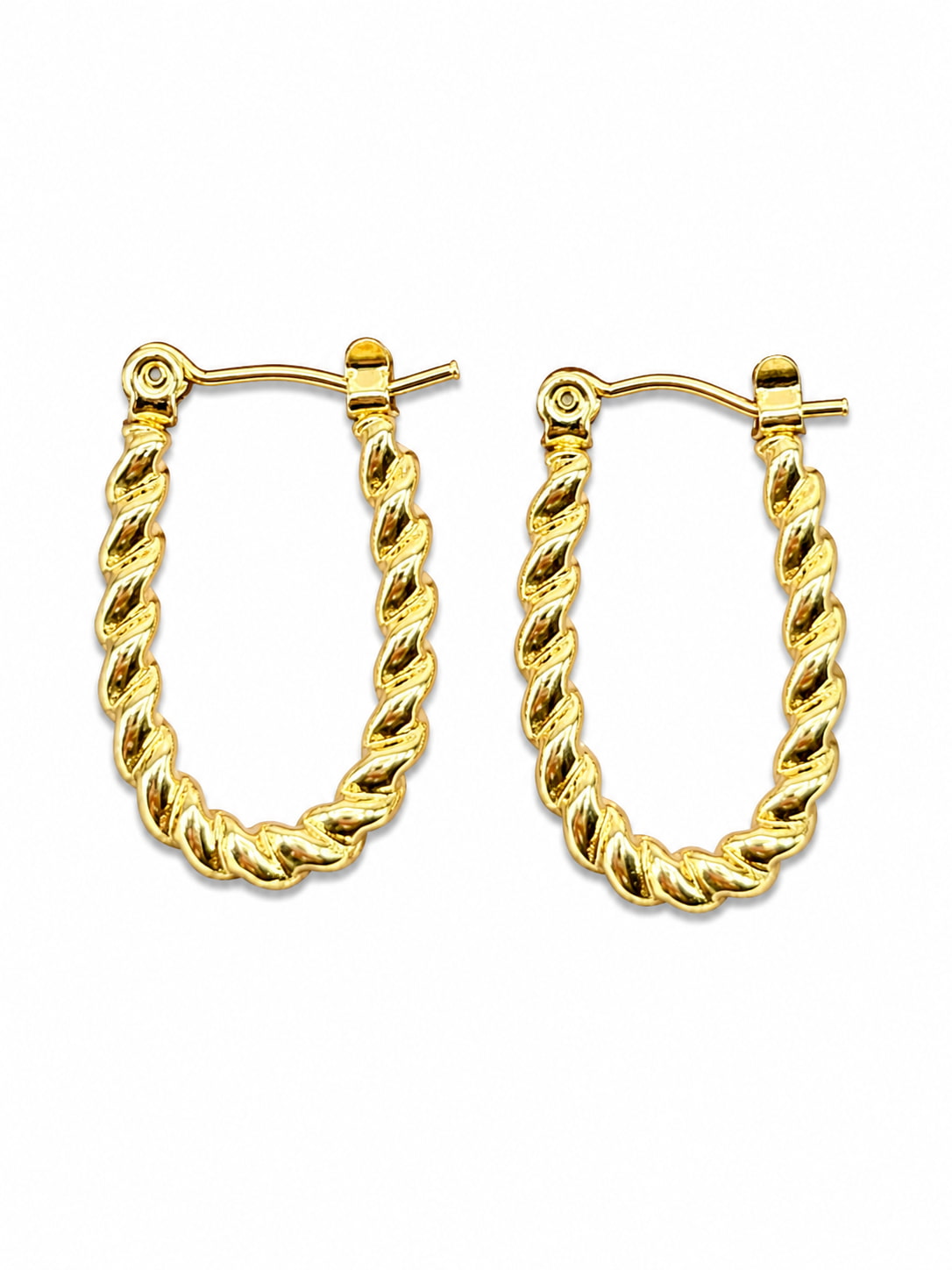 Braided Chain Hoops  | 18K Gold Plated Anti Tarnish Hoop
