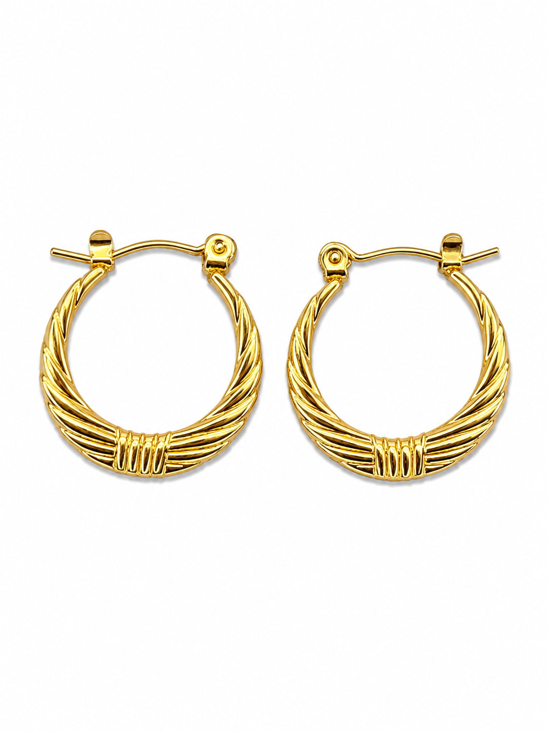 Layered Rope Hoops  | 18K Gold Plated Anti Tarnish Hoop