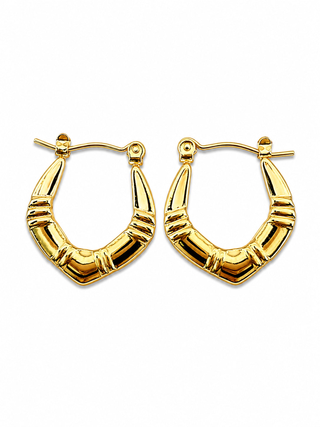 Roman Rib Hoops  | 18K Gold Plated Anti Tarnish Hoop