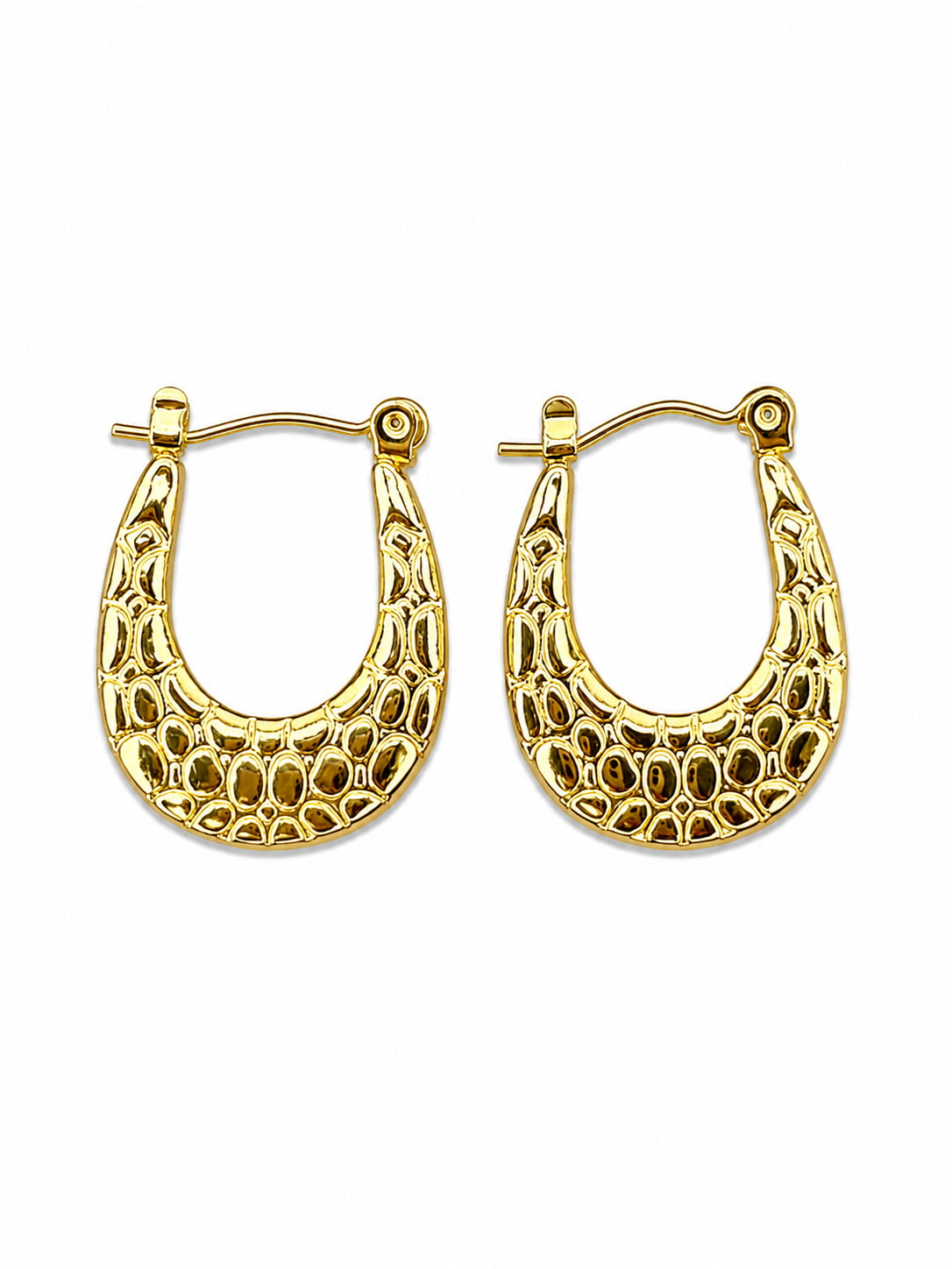 Animal Print Hoop Earrings Set | 4 Pair Gold Stainless Steel Hoop Earrings | Earra UK