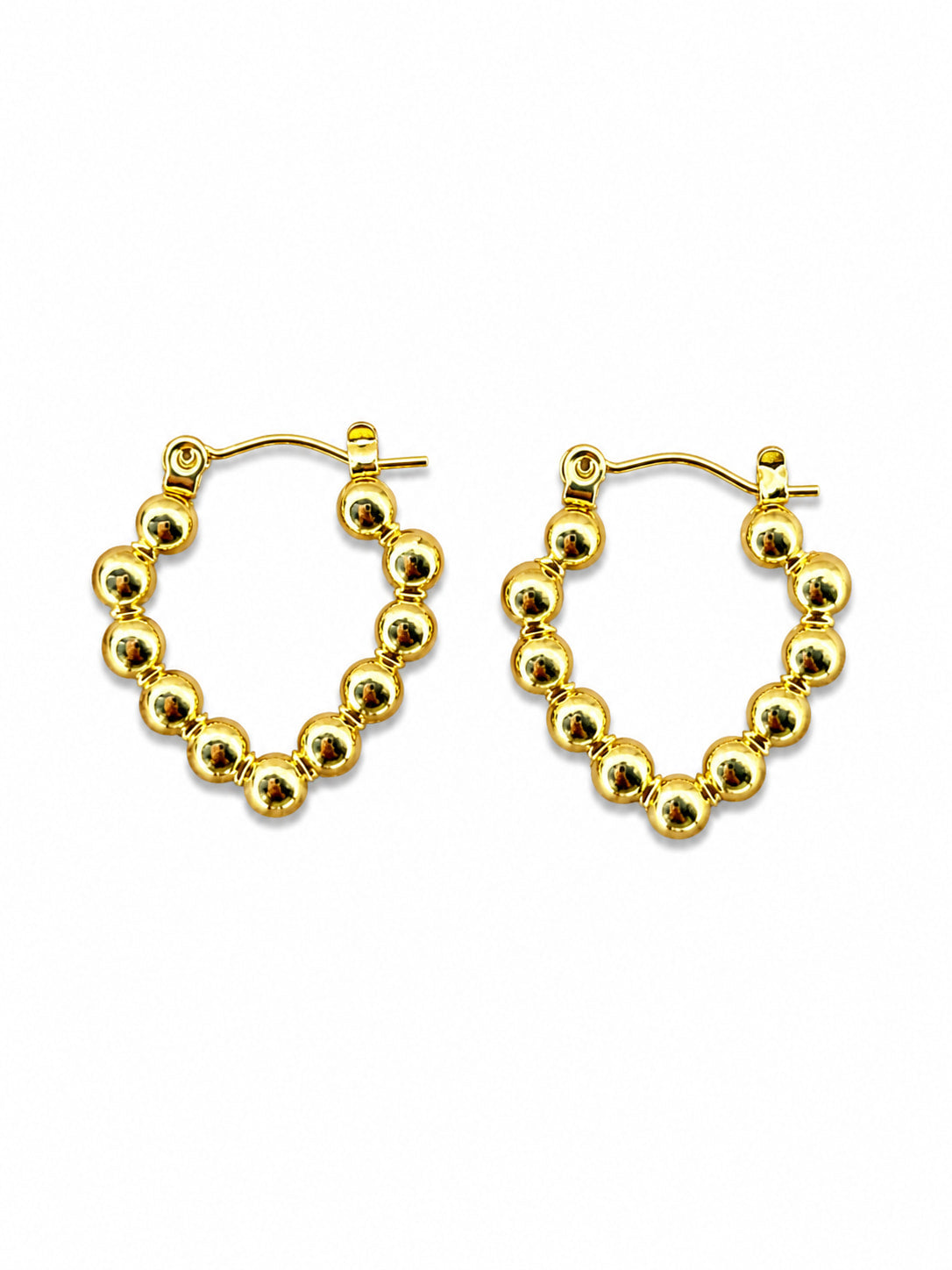 Beaded Circle Hoops  | 18K Gold Plated Anti Tarnish Hoop