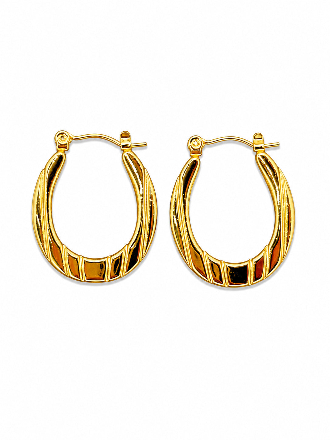 Mirror Band Hoops  | 18K Gold Plated Anti Tarnish Hoop