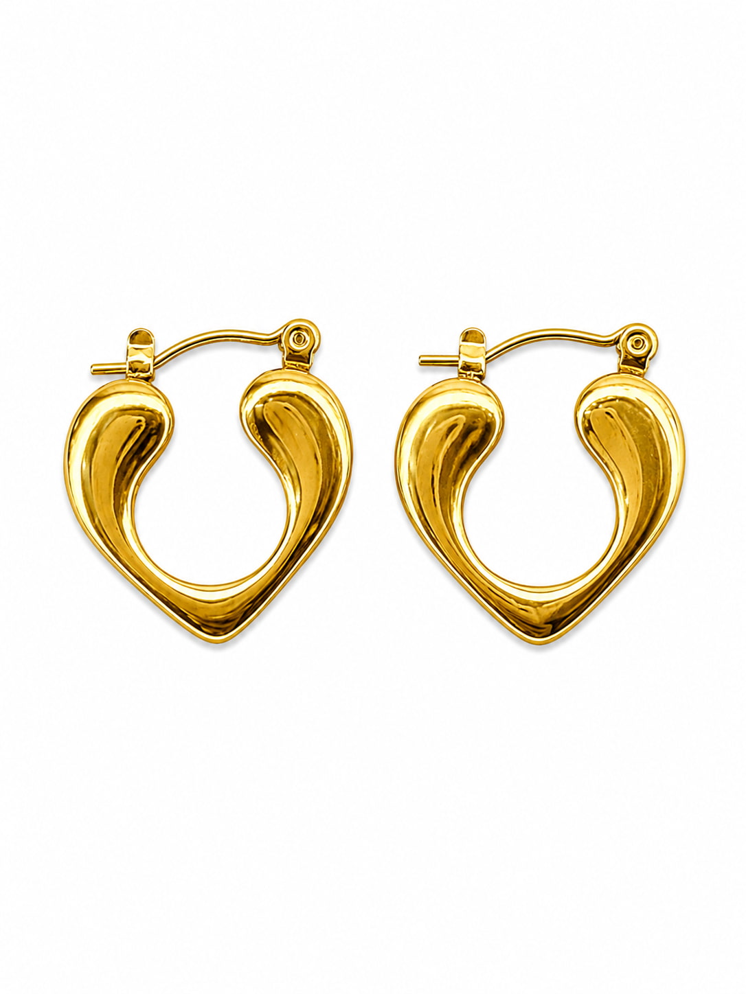 Bold Heart Hoops  | 18K Gold Plated Anti Tarnish Hoop