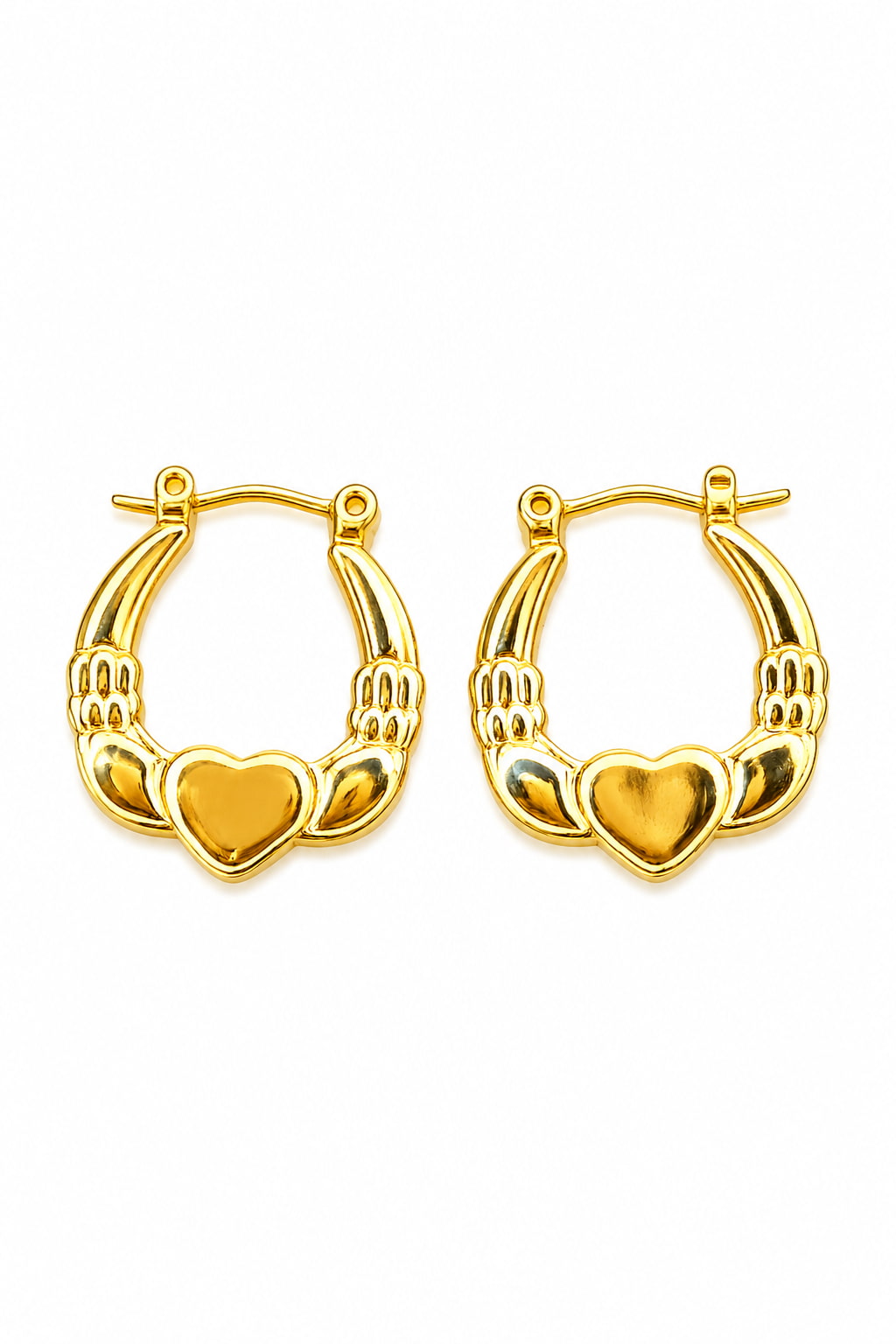 Cupid Heart Hoops  | 18K Gold Plated Anti Tarnish Hoop