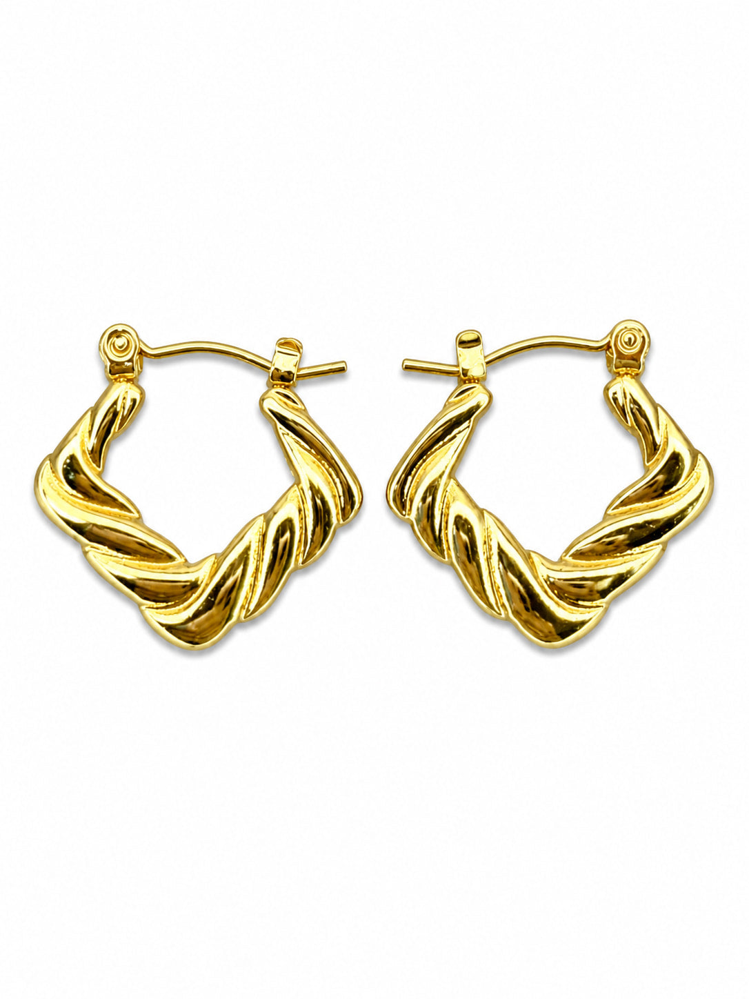 Ribbon Twist Hoops | 18K Gold Plated Anti Tarnish
