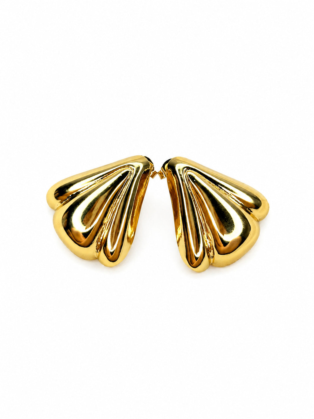 Petal Fan Gold Studs | 18K Gold Plated Anti Tarnish Studs