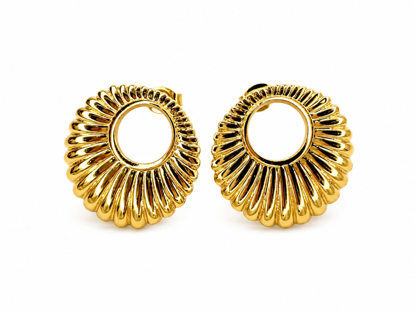 Sunray Circle Studs | 18K Gold Plated Anti Tarnish Studs