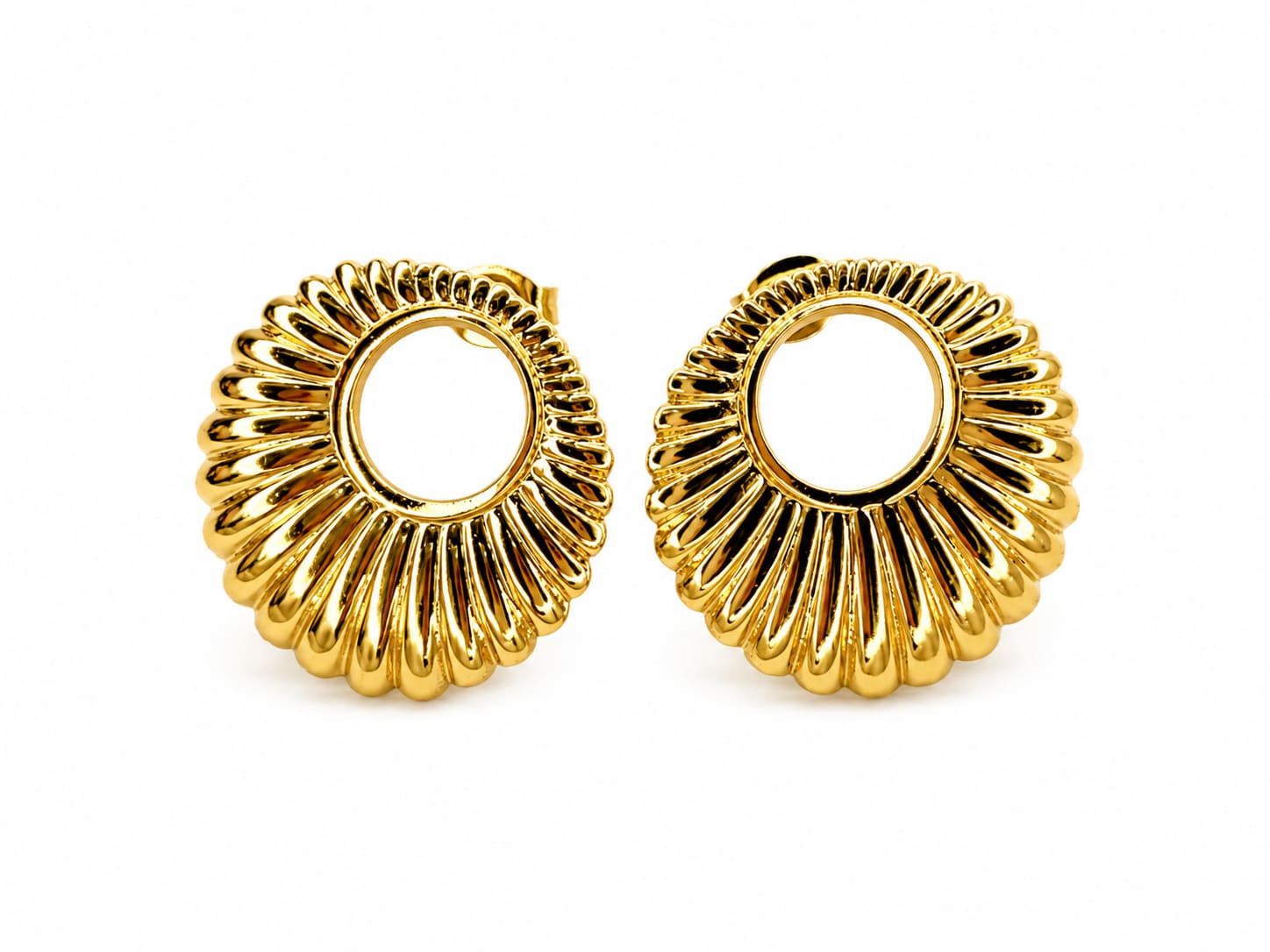Sunray Circle Studs | 18K Gold Plated Anti Tarnish Studs