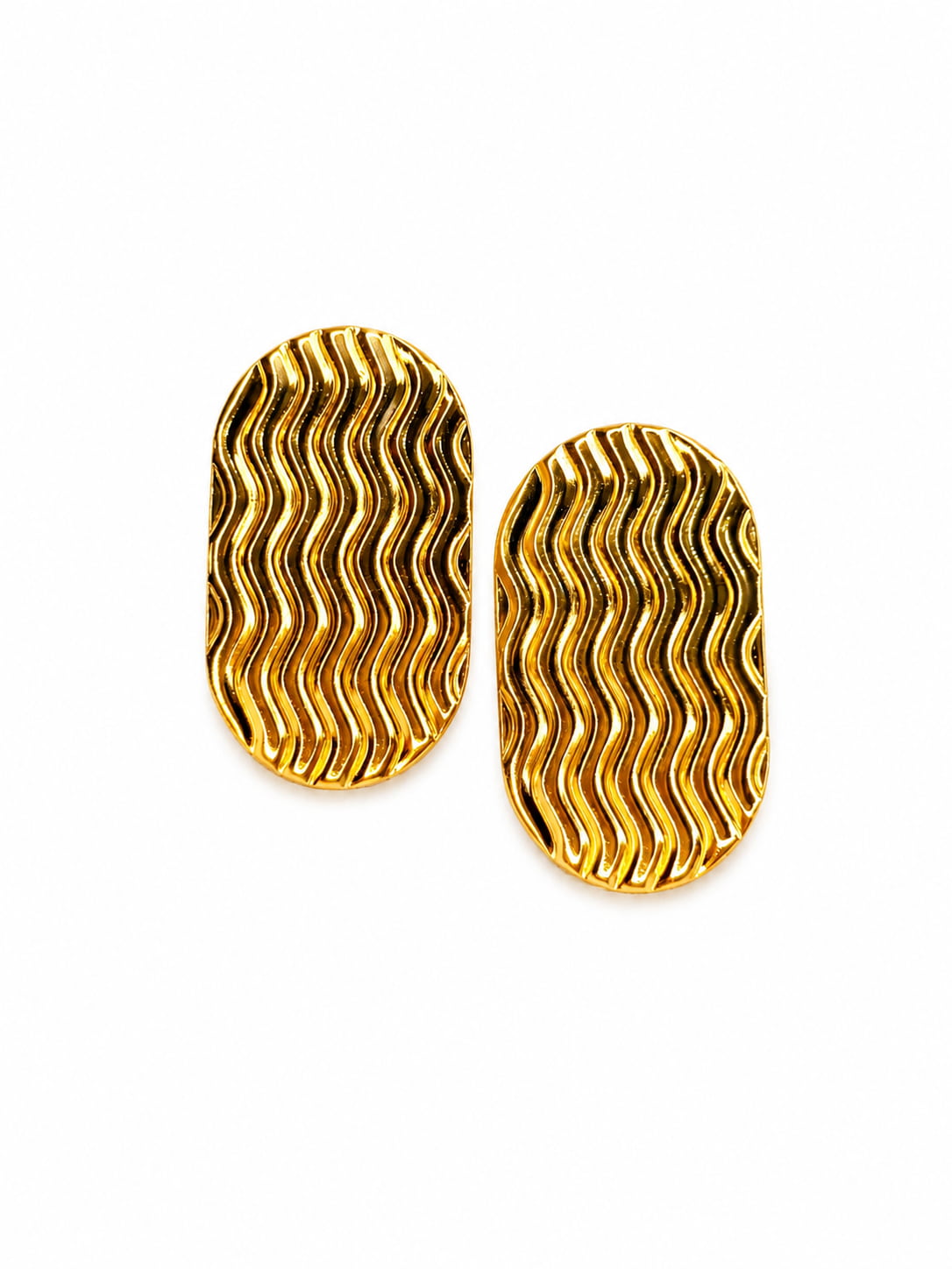 Woven Rectangle Studs | 18K Gold Plated Anti Tarnish Studs