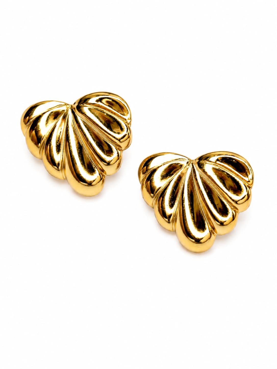 Open Shell Gold Studs | 18K Gold Plated Anti Tarnish Studs