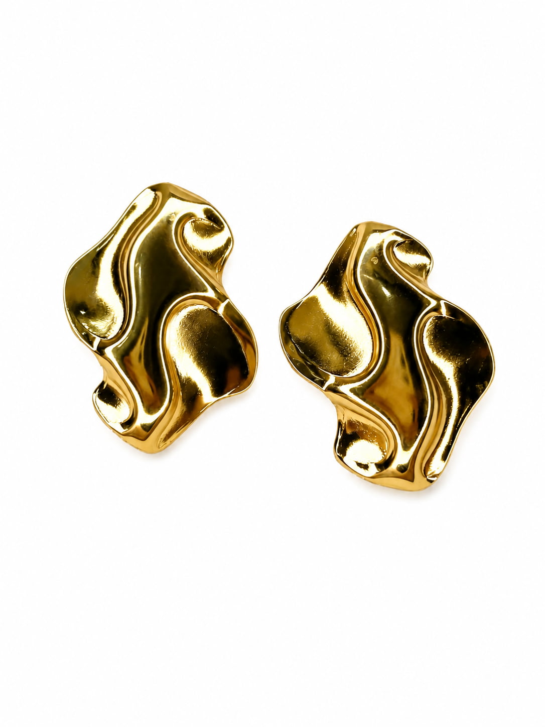 Abstract Wave Studs | 18K Gold Plated Anti Tarnish Studs