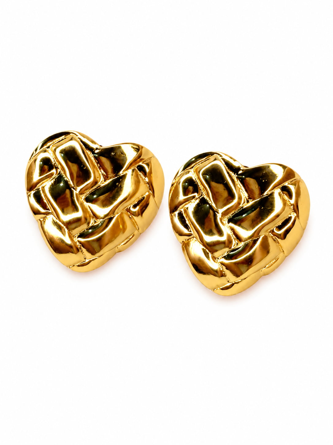 Woven Heart Gold Studs | 18K Gold Plated Anti Tarnish Studs