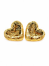 Heartbeat Stud Earrings Set | 3 Pair Gold Heart Stainless Steel Stud Earrings | Earra UK